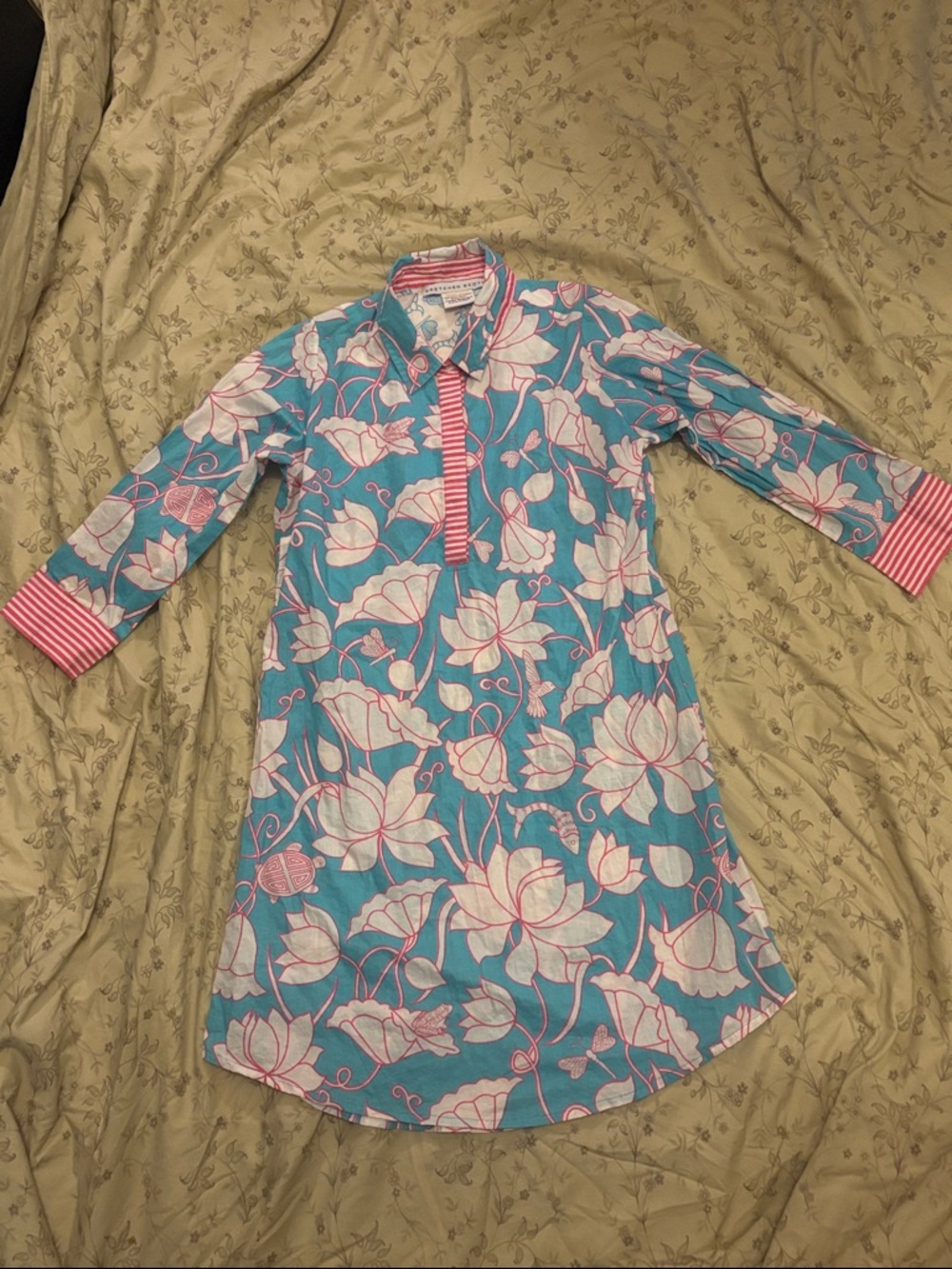 Gretchen Scott Everywhere Dress Lucy In The Sky Floral Coral Print